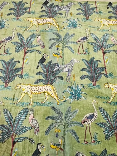 5Yard Luxury Soft Velvet Jungle Fabric Indian Dress Sewing Upholstery Fabric - Picture 5 of 7