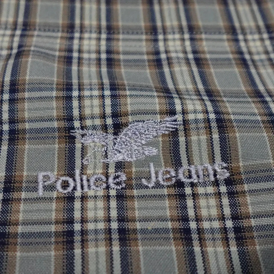Camisas Police Jeans para hombre 2XL multicolor a cuadros con logotipo bordado con botones Foto 3 de 4