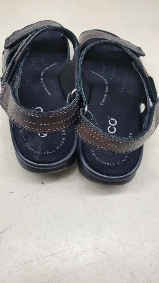 Sandalias Ecco para mujer charol negro gancho y bucle chanclas talla 8 EE. UU. 39 UE Foto 3 de 4