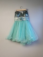 Speechless blue sequined satin crinoline cocktail formal evening dress 13