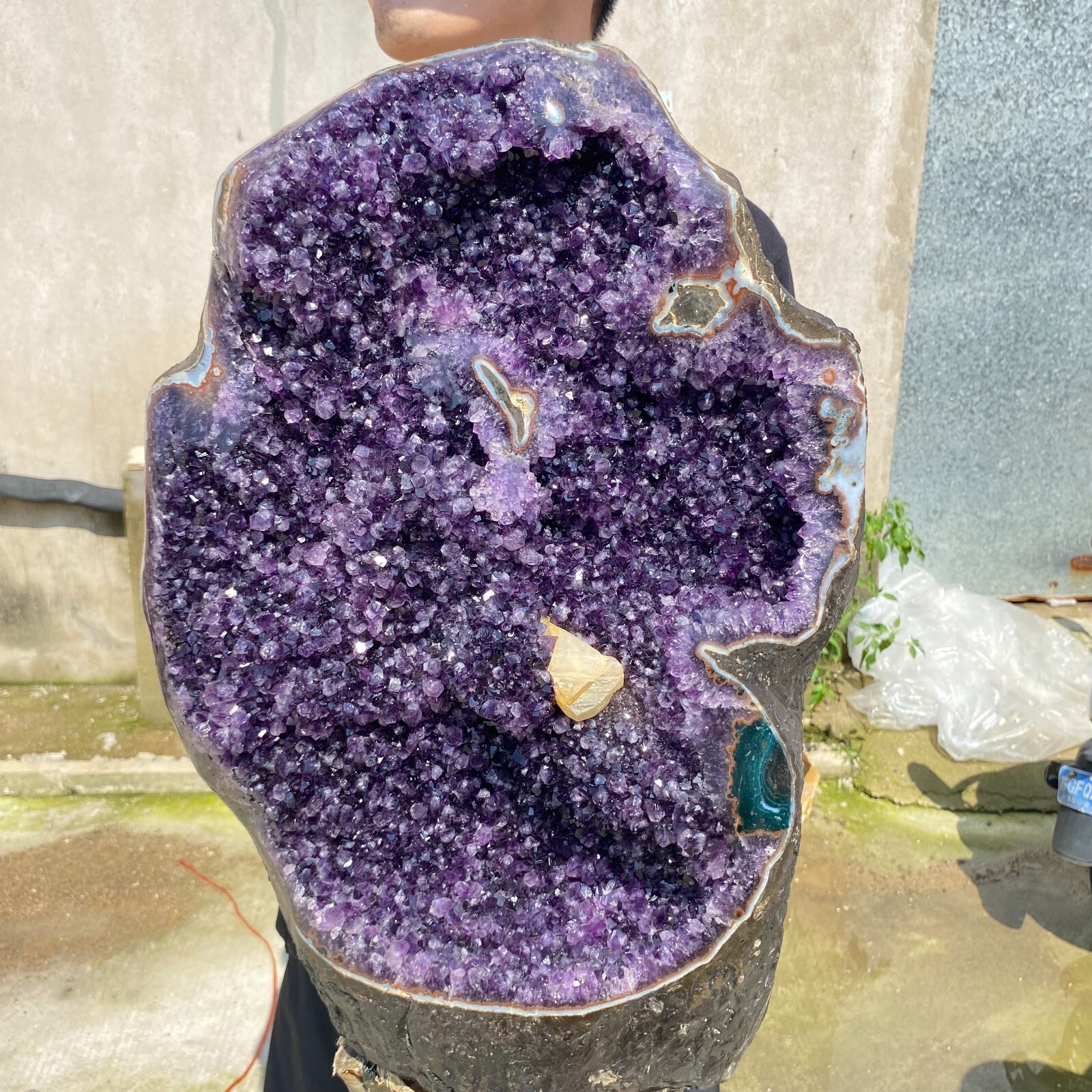 79lb Natural Amethyst Geode Quartz Cluster Crystal Specimen for Healing Energy