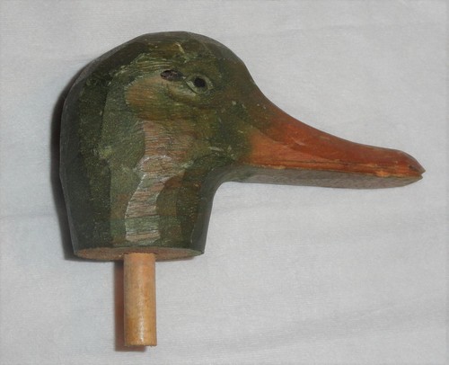 Señuelo de pato mallarde de colección antiguo de 10,5"" tallado a mano arte popular cabeza giratoria - Imagen 9 de 12