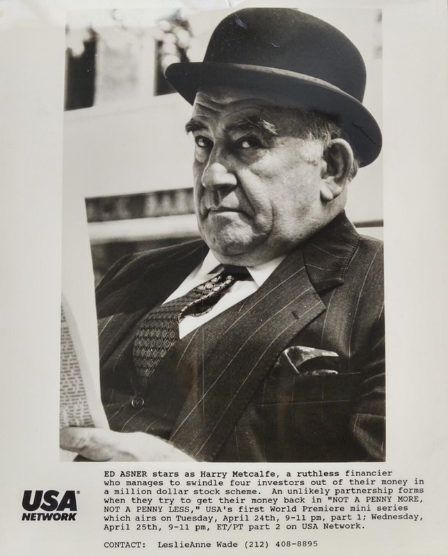 Original 8x10 USA Network Press Photo Ed Asner NOT A PENNY MORE NOT A PENNY LESS
