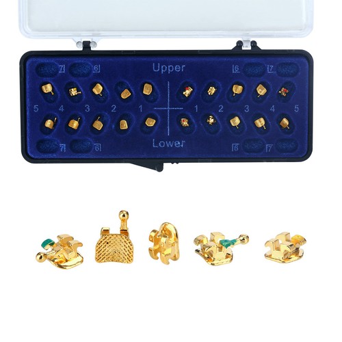Dental Orthodontic 24K Gold Plated Brackets Braces Mini Roth/MBT 0.022 Hooks 345 - Picture 3 of 15