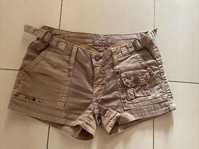 Original Robin s Jean Damenhose Short Hotpants Sommer 26 XS Beige Made USA Plein