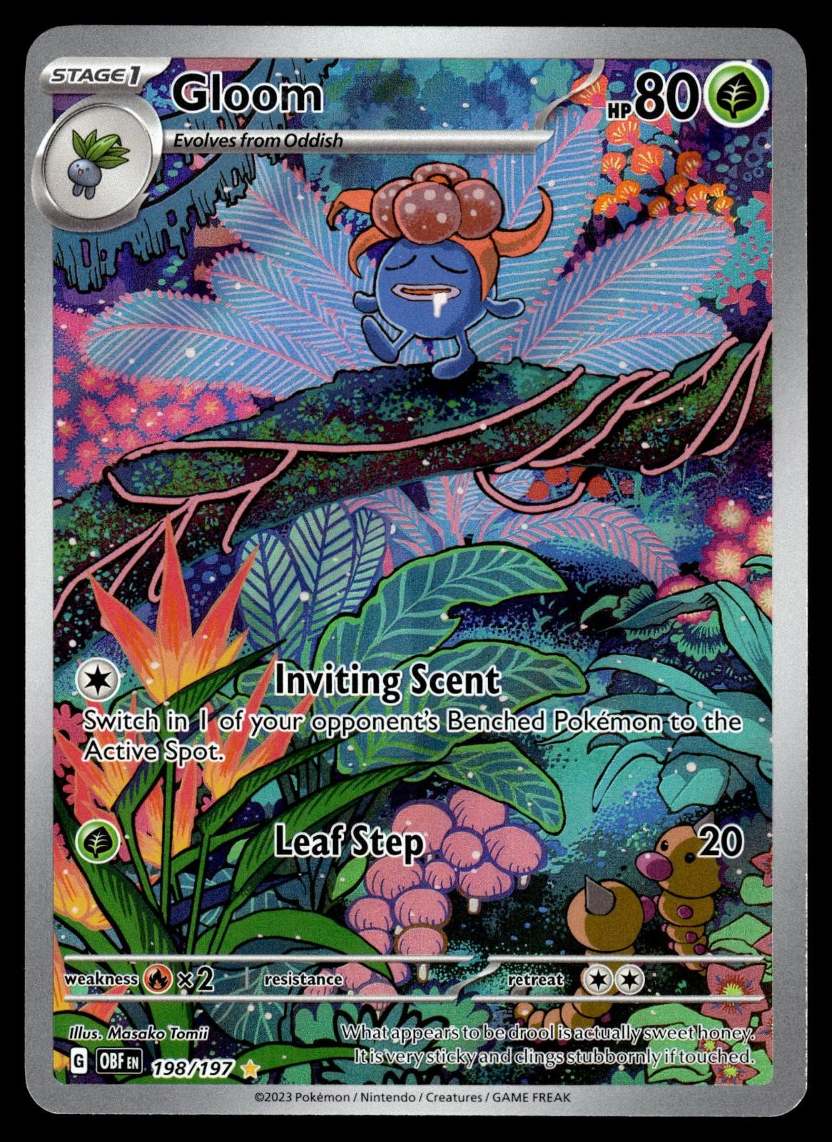 Gloom 198/197 Illustration Rare Obsidian Flames Pokemon Holo Near Mint