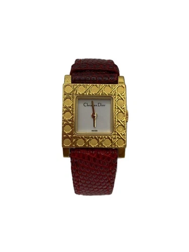Montre Christian Dior Femme Quartz Analogique Cuir Bracelet Externe Blanc Occasion