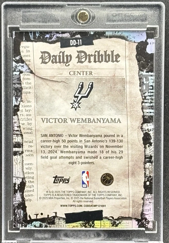 Victor Wembanyama RARE GRAFFITI REFRACTOR INVESTMENT CARD TOPPS SSP  MINT - Image 2 of 2