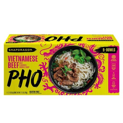 Snapdragon Vietnamese Pho Bowls, Beef Flavored Noodle Soup, 3.1 oz, 9-count