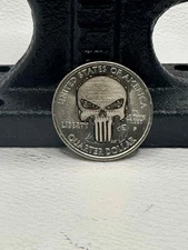 Engraved Punisher Hobo Nickel – Texas State Quarter