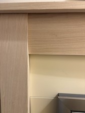 Electric Fire White Black Wooden Fireplace Surround and Hearth Panel