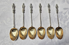 Victorian Sterling Silver Set of 6 Apostle Spoons, B'ham 1891 William Davenport