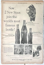 1956 newspaper full page ad for Coca-Cola - smiling Frosty, world's most famous