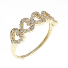 Authentic K10YG Heart Diamond Ring 0.27CT  #260-007-105-1338