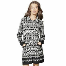 Missoni for Target Sweater Coat NWT XS Black White Chevron Knit Long Cardigan
