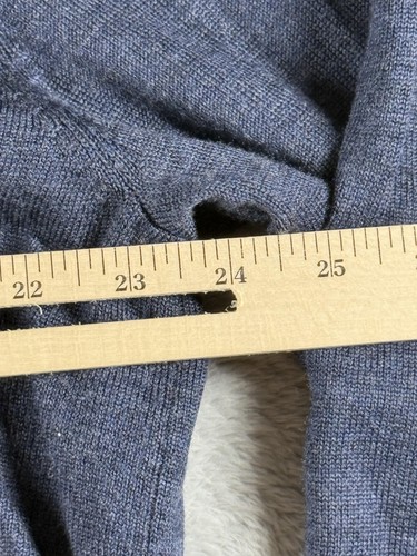 LL Bean Sweater Mens XL Blue Merino Wool Polo Long Sleeve Knit Pullover Preppy - Picture 9 of 12
