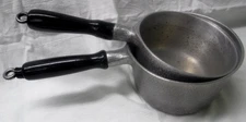 2 VTG Hammered Club Aluminum & Hammercraft SAUCE PANS Wooden Handles 1 Qt, 1.5Qt