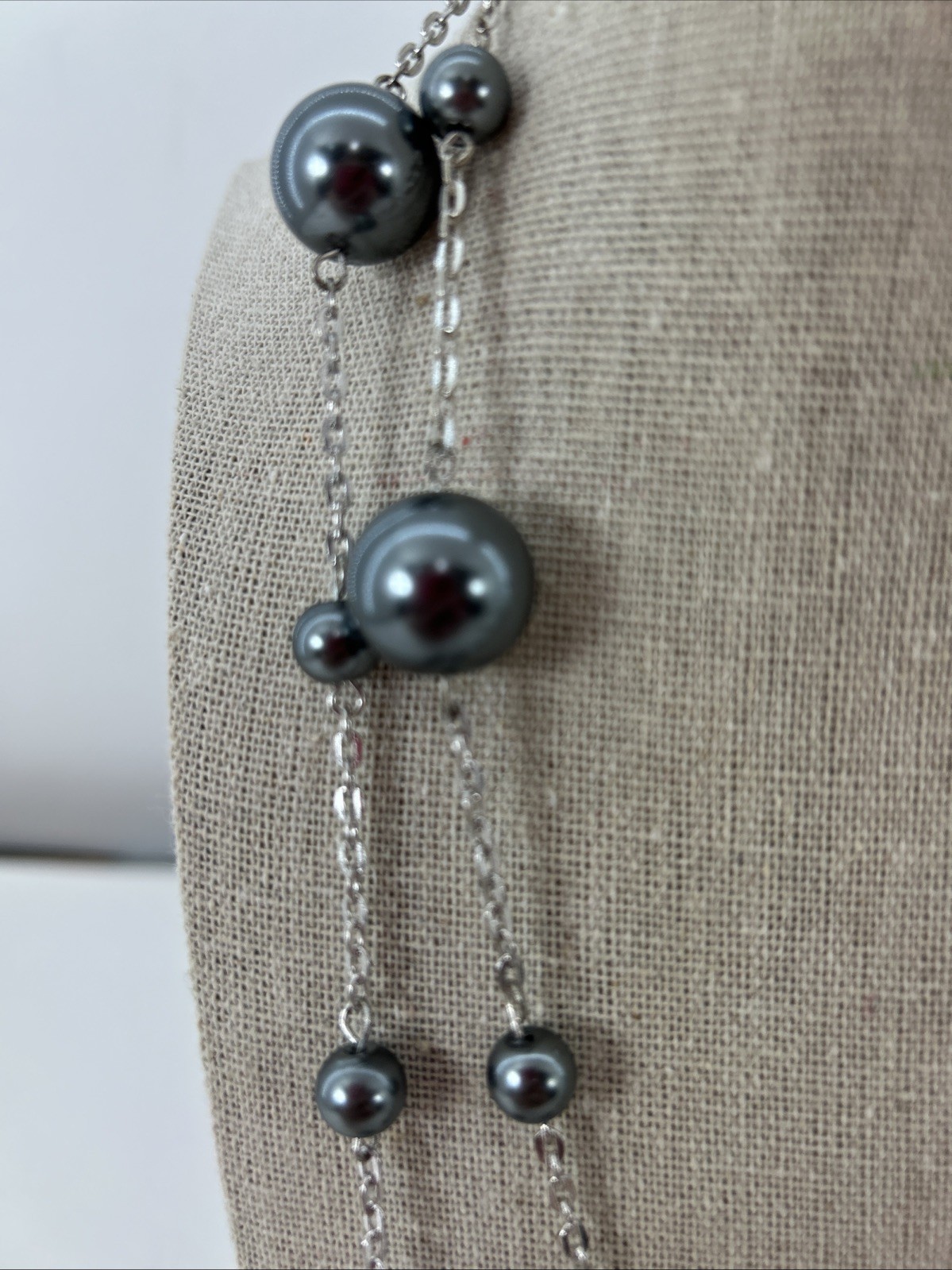 42” Silver Adjustable Necklace EUC - image 5