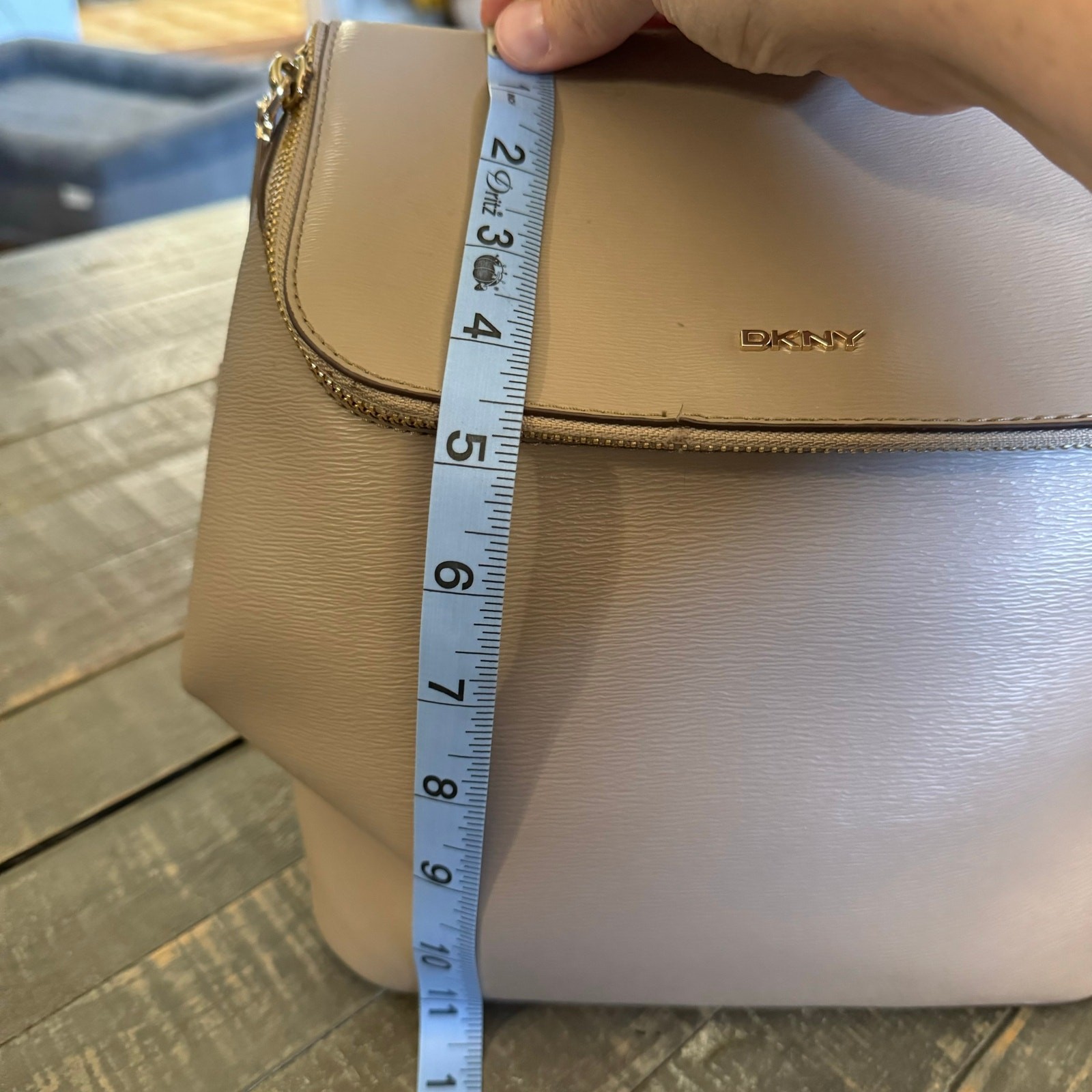 DKNY Top Zip With Handle, Beige Backpack, Bag — image 5