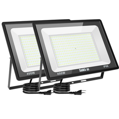 Sunkkes 2 Pack 400W LED Flood Lights Outdoor, IP66 Waterproof, 6000K Daylight...