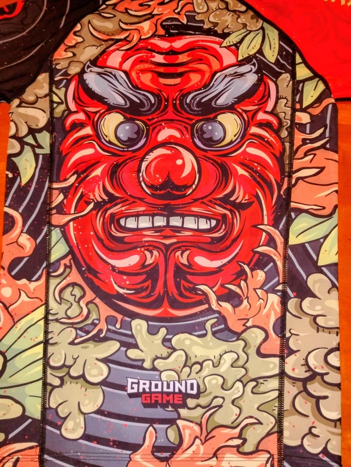 Camisa Ground Game Para Hombre Pequeña Gráfica Manga Corta Protección contra Erupciones MMA Lucha Libre Foto 4 de 4