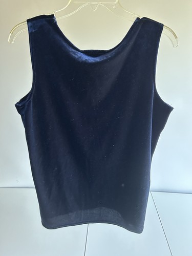 Coldwater Creek Women's Navy Velvet 2 Pc Shirt Tank Set Size M - Picture 6 of 6