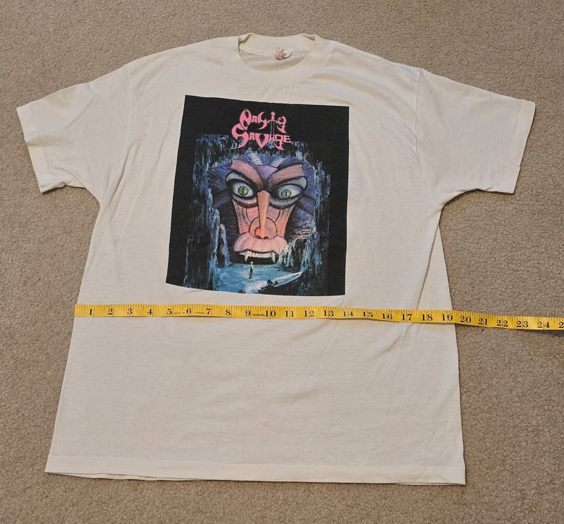 Vintage 1990 NASTY SAVAGE CONCERT T-SHIRT"PENETRATION POINT" ALBUM ARTWORK 
