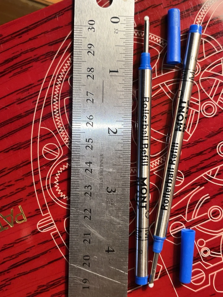 Montblanc Rollerball 2 x Pen Refill Medium Royal Blue 124504, 710. - Image 3 of 3