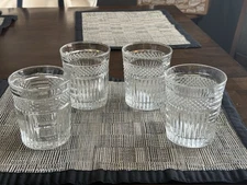 Set Of 4 Libbey Radiant Double Old Fashioned Rocks Whiskey Glasses 10 oz 4”
