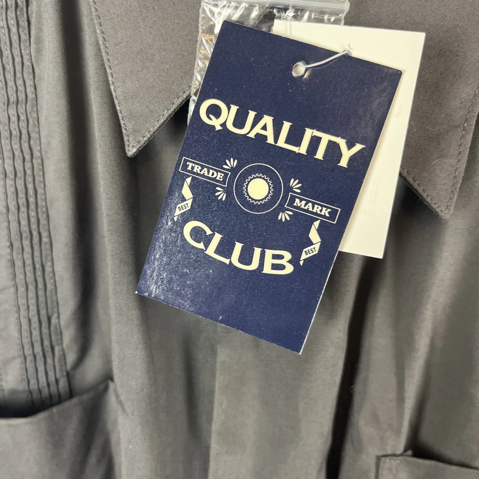 Quality Club Mens Button Down Long Sleeve Collared Shirt Size XL Dark Gray NWT - Image 3 of 4