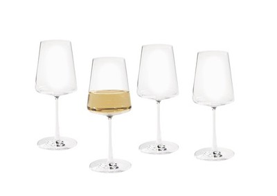 Clear Flared White Wine Glass W/ Stem 13 ounce 4 Pack
