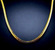 14K Yellow Gold SOLID Snake Serpentine Flat Chain Necklace Real Gold 2MM-3MM