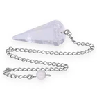 Rock Crystal PENDULUM Gemstone Faceted Radiesthesia Gemstone Pendulum