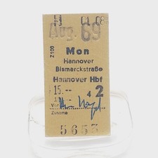 Fahrkarte vom 01.08.1969, Monatskarte Aug 69 Mon Hannover Bismarckstraße 