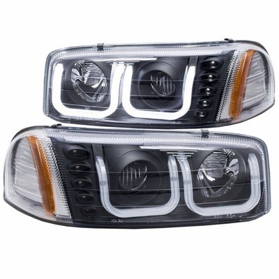 ANZO For GMC Sierra 1500/2500 HD 2001-2006 Projector Headlights w/ U-Bar Black