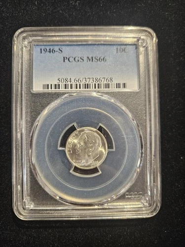 1946 S San Francisco Roosevelt Dime 10c PCGS MS 66 - Bright white