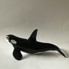 Papo Killer Whale Orca Figure Mouth Open Straight Fin 2008 8inch