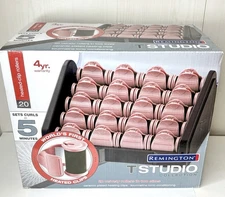 New Remington T Studio Collection H-2050 Heated Clip Rollers 20 Hair Curlers