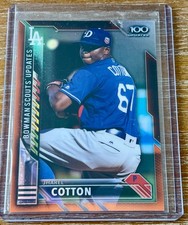 JHAREL COTTON 2016 Bowman Chrome 100 ORANGE REFRACTOR PARALLEL RC ROOKIE #13/25!