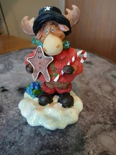 Vintage Axicon Moose Decorative Figurine Holidays Christmas Figure Decor 5”x2.5”