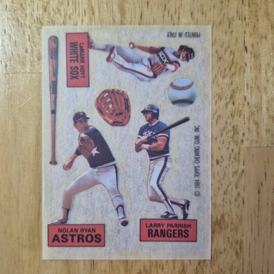 Nolan Ryan, Larry Parrish, LaMarr Hoyt | 1984 Topps Transfers Card #25