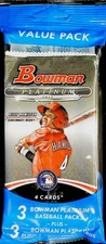 2013 Bowman Platinum Baseball Factory Sealed Value Pack (of 4 Packs). 15 Cards.