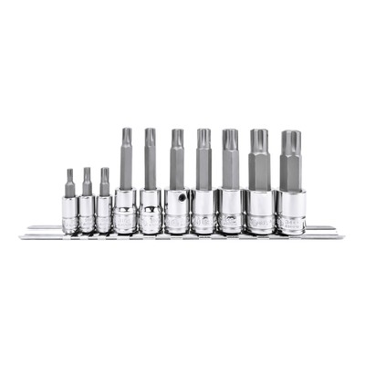 Genius Tools 10 Piece 1/4'' & 3/8'' Dr. Ribe Bit Socket Set - BS-2310S