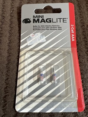 Mini Maglite no. LM2A001, NOS, 2 Replacement Lamps for AAA 2-Cell Flashlights