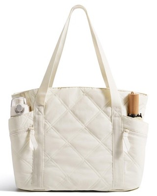 BAGSMART Crush Tote Bag for Women, 20L Puffer Work Tote with Zipper, Travel Esse