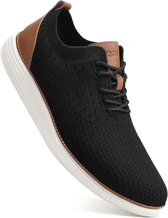 VILOCY Men’s Mesh Dress Sneakers, Breathable Oxford Walking Tennis Shoes Casual