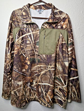 Guide Series Camo Pullover Mens XL Hunting 1/4 Zip Jacket Fleece Mossy Oak Style