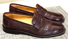 Johnston & Murphy Mens Burgundy Penny Loafers Shoes US 11 M Made In Italy