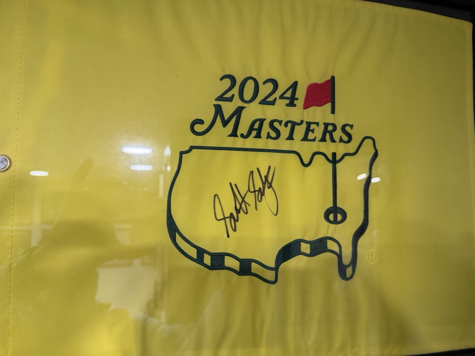 Scottie Scheffler Signed 2024 Masters Flag JSA ALOA Authentication 2022 