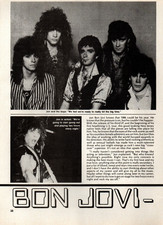 vtg 80s BON JOVI MAGAZINE PINUP PAGE Band Jon Clipping 1986 Could Be Their Year!